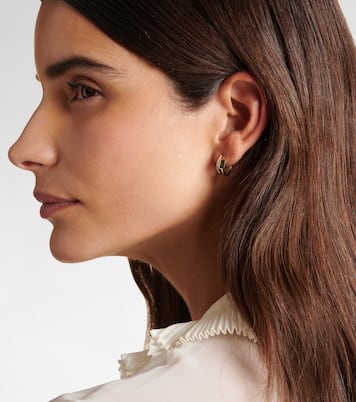 Boucle d'oreille unique en or 14 ct, diamants et grenat | Roxanne First