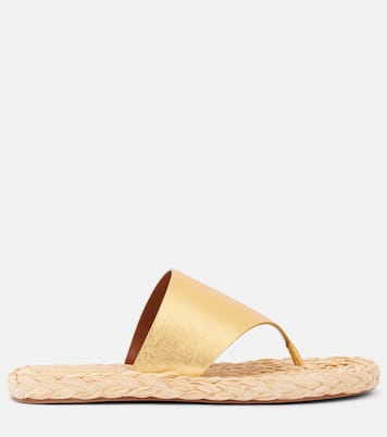 Amalfi metallic leather thong sandals   | Paris Texas