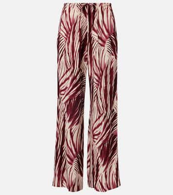 Pantaloni a gamba larga in crêpe con stampa | Dries Van Noten