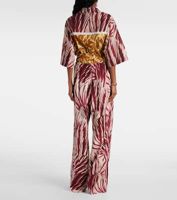 Pantaloni a gamba larga in crêpe con stampa | Dries Van Noten