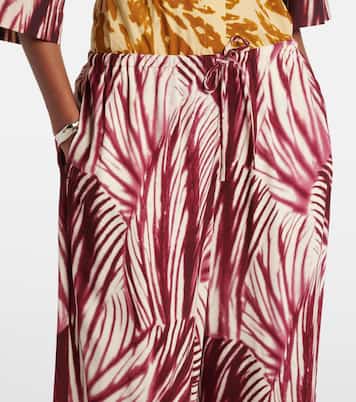 Pantaloni a gamba larga in crêpe con stampa | Dries Van Noten
