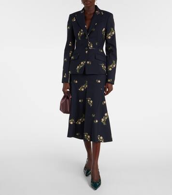 Floral jacquard midi skirt | Erdem