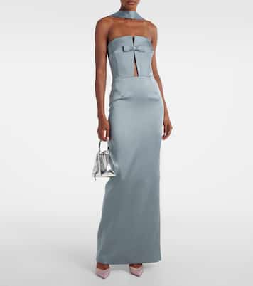 Holly bow-detail satin corset gown | The New Arrivals Ilkyaz Ozel