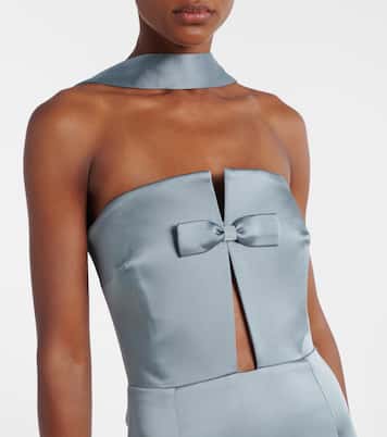 Holly bow-detail satin corset gown | The New Arrivals Ilkyaz Ozel