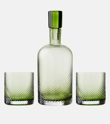 Borealis glass bottle and tumblers set | NasonMoretti