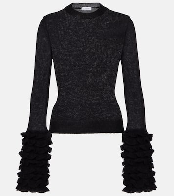 Ruffled sheer mohair-blend top | Alaïa