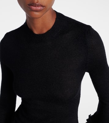 Ruffled sheer mohair-blend top | Alaïa