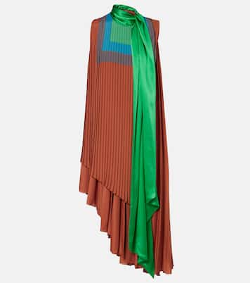 Pleated asymmetric midi dress | Loewe