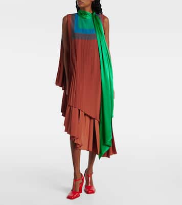 Pleated asymmetric midi dress | Loewe