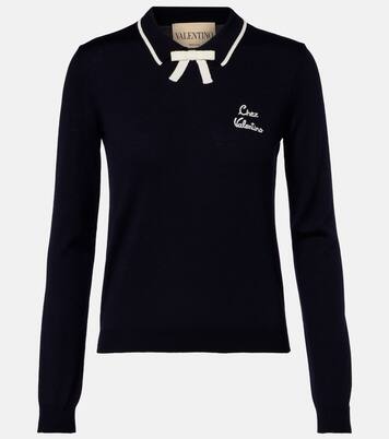 Chez Valentino virgin wool polo sweater | Valentino