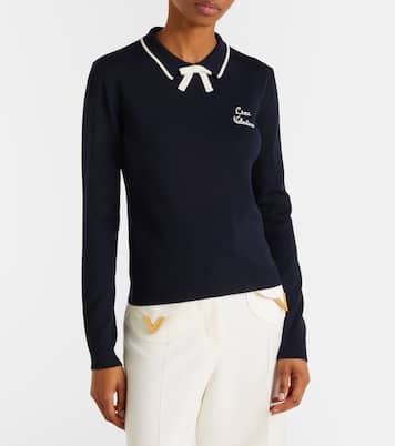 Chez Valentino virgin wool polo sweater | Valentino
