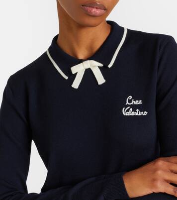 Chez Valentino virgin wool polo sweater | Valentino