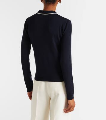Chez Valentino virgin wool polo sweater | Valentino