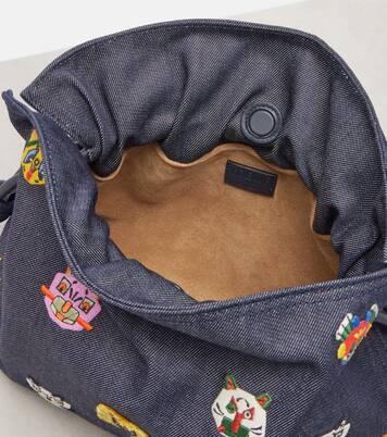 x Louis Wain Flamenco Cats Medium canvas clutch | Loewe