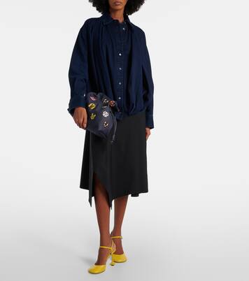 x Louis Wain Flamenco Cats Medium canvas clutch | Loewe