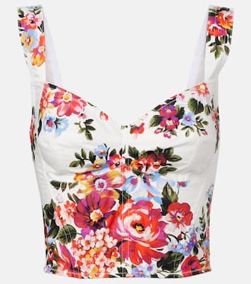 Floral cotton-blend bustier top | Dolce&Gabbana