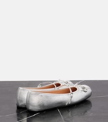 Gucci Horsebit metallic leather ballet flats | Gucci