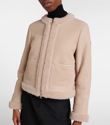Daunenjacke aus Veloursleder mit Shearling | Moncler