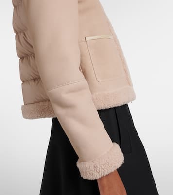Daunenjacke aus Veloursleder mit Shearling | Moncler