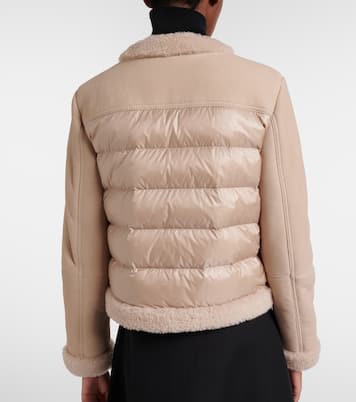 Daunenjacke aus Veloursleder mit Shearling | Moncler