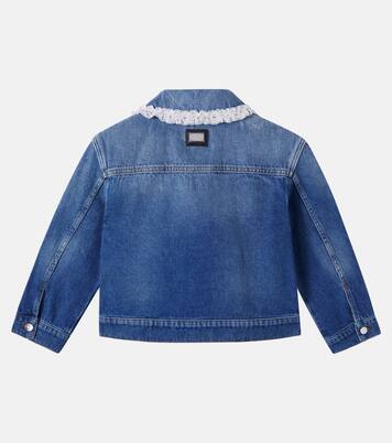 Lace-trimmed denim jacket | Dolce&Gabbana Kids