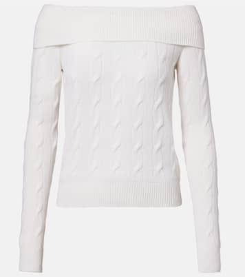 Cable-knit off-shoulder cashmere sweater | Ralph Lauren Collection