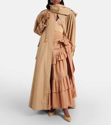 Asymmetric ruffled cotton maxi skirt | Chloé