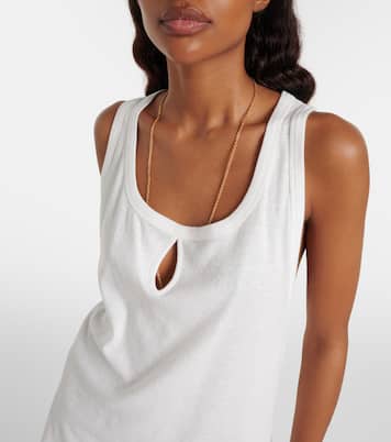 Split cotton and linen tank top | Victoria Beckham