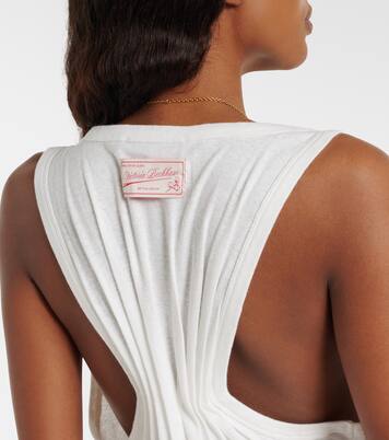 Split cotton and linen tank top | Victoria Beckham
