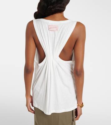 Split cotton and linen tank top | Victoria Beckham