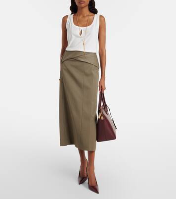 Split cotton and linen tank top | Victoria Beckham