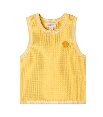 绞花针织棉质毛衣背心 | Mini Rodini