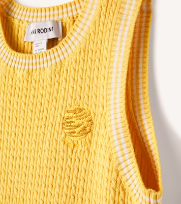 绞花针织棉质毛衣背心 | Mini Rodini