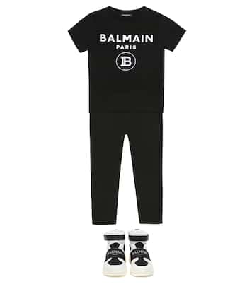 Camiseta de algodón con logo | Balmain Kids
