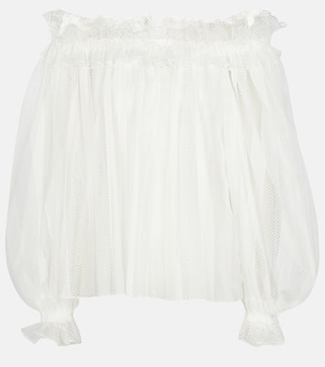 Off-Shoulder-Bluse aus Mesh | Alaïa