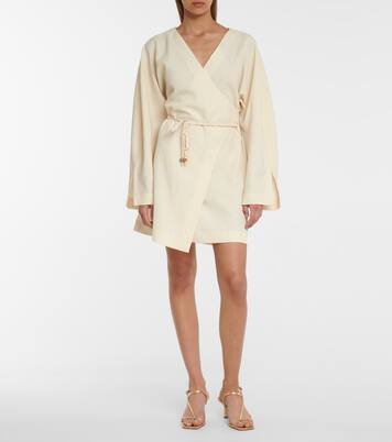 Beech belted seersucker minidress | Nanushka