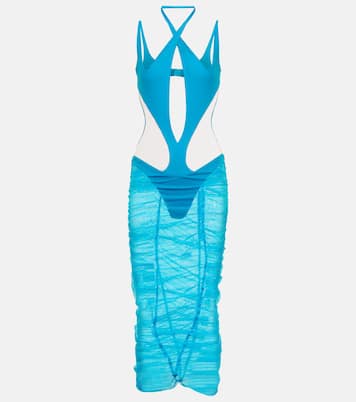 Midikleid aus Jersey und Mesh | Mugler