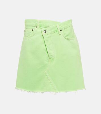 Criss-Cross high-rise denim miniskirt | Agolde