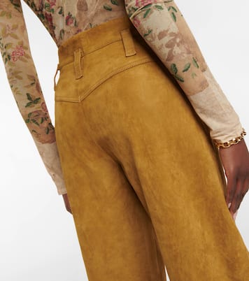 Cassidy high-rise wide-leg suede pants | Stouls