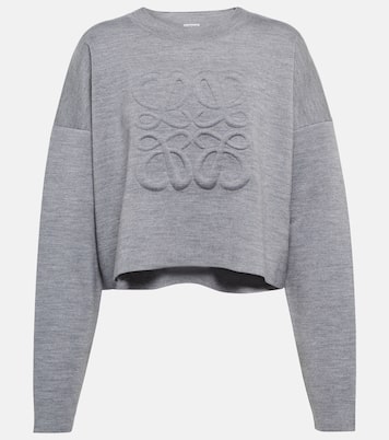 Anagram cropped wool-blend sweater | Loewe
