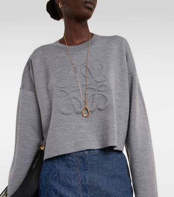 Anagram cropped wool-blend sweater | Loewe