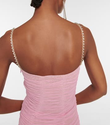 Bow-embellished ruched minidress | Self-Portrait