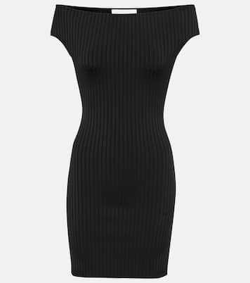 Ribbed-knit off-the-shoulder minidress | Ami Paris