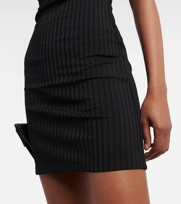 Ribbed-knit off-the-shoulder minidress | Ami Paris