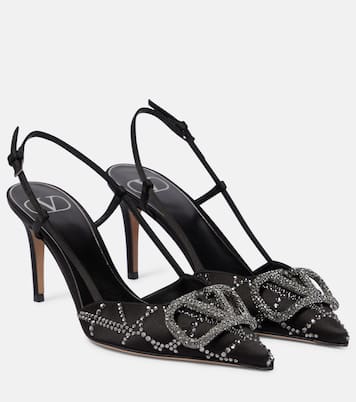Escarpins VLogo Signature en satin | Valentino Garavani