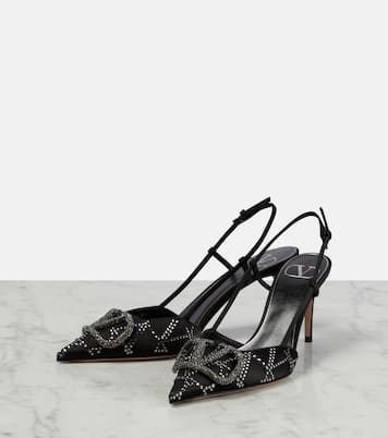 Escarpins VLogo Signature en satin | Valentino Garavani