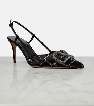 Escarpins VLogo Signature en satin | Valentino Garavani