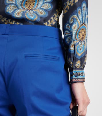 بنطلون من القطن المخلوط بقصّة سليم وخصر عالي | Etro
