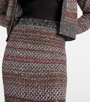 Striped sequined knitted pencil skirt | Missoni