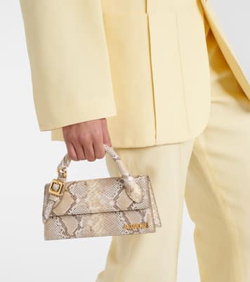 Le Chiquito Long snake-effect leather shoulder bag | Jacquemus